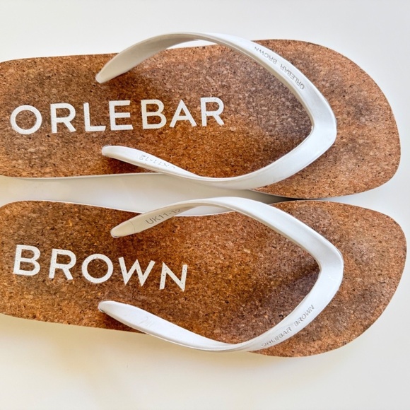 Orlebar Brown Flip Flops UK 11-12 White Beach Pool Slides Sandals Row - Picture 3 of 8
